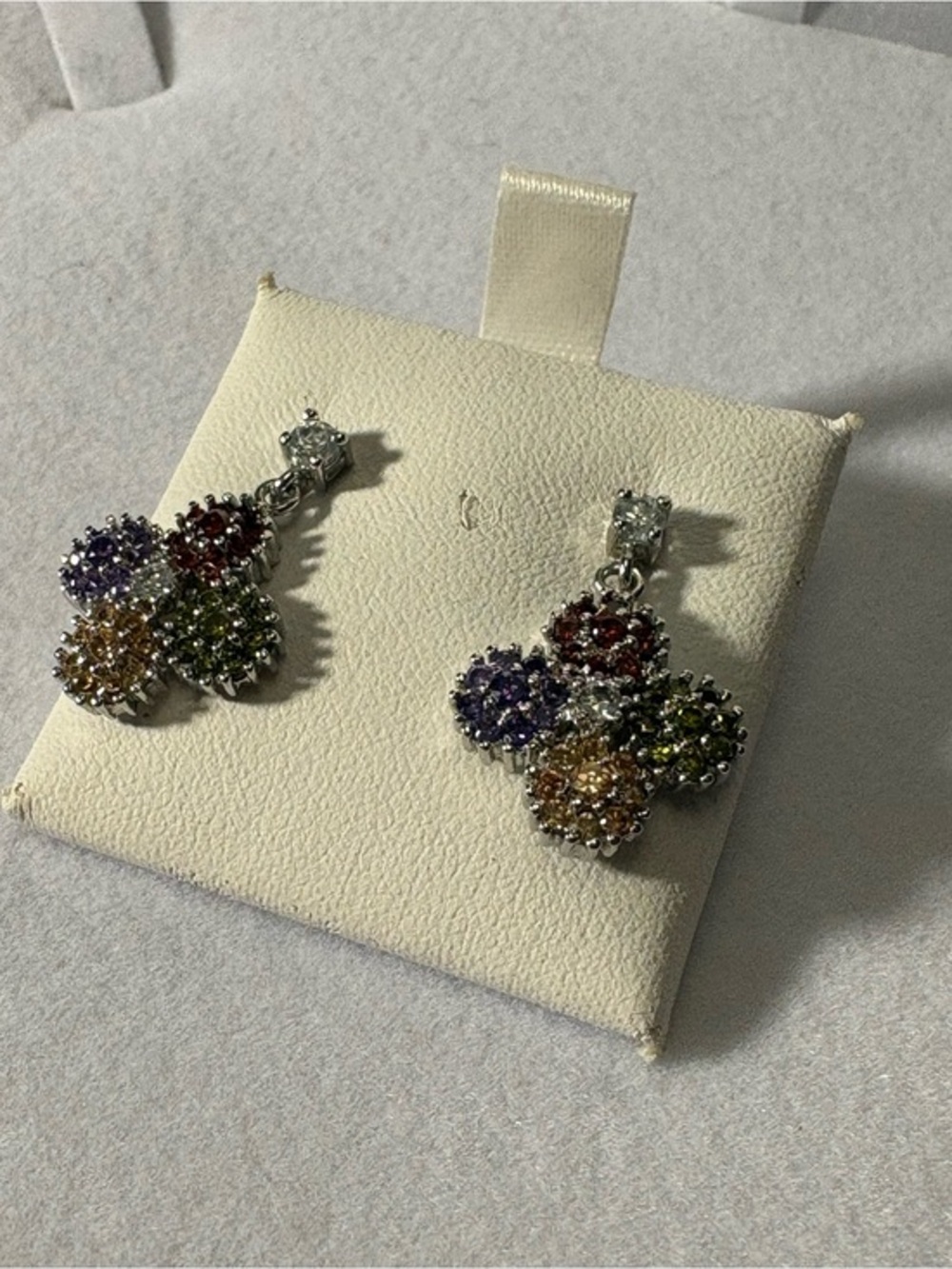 Multicolor Cluster Crystal Drop Earrings - Women Jewelry